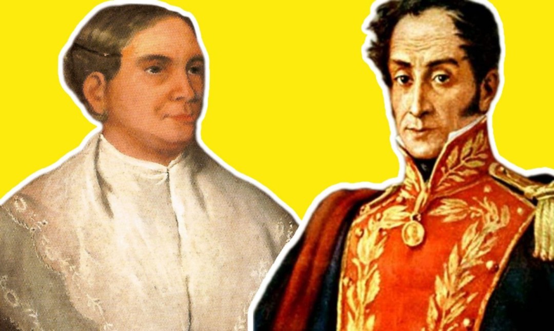 María Antonia y su hermano Simón Bolívar. Composición: Kiko Perozo
