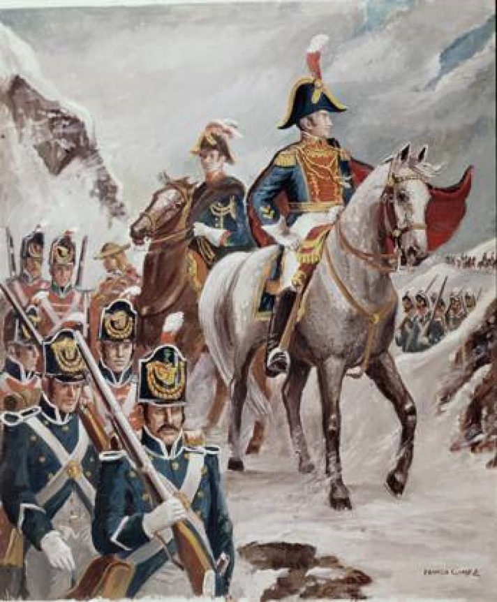 Simón Bolívar en el Paso de los Andes.